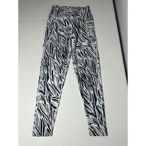 Sage Collective Womens Leggings Size Small Black White Zebra Full Length Pull On